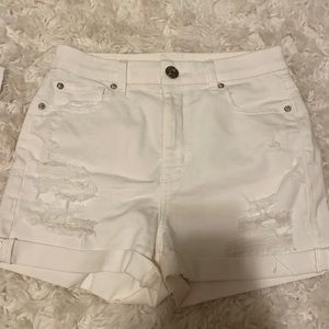 American Eagle White High Waisted Jean Shorts